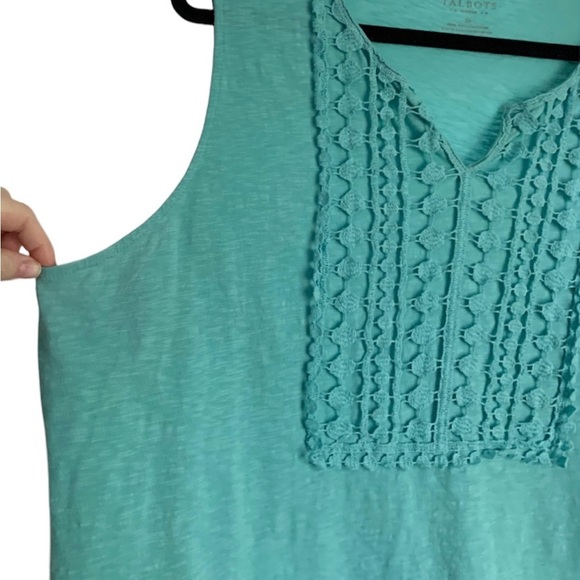 Talbots Aqua Tank with Embroidered Front, [Sz 3X] - Picture 2 of 8